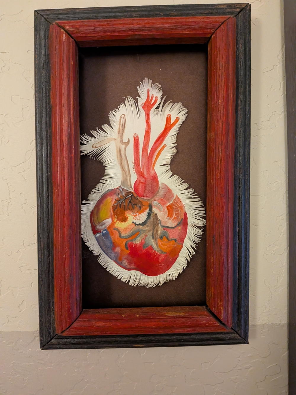 Framed Red Botanical Heart Wall Art